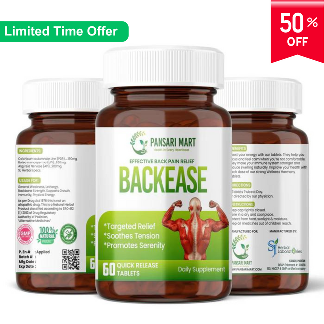 Backease Supplement | Herbal Support for Healthy Back Comfort (60 Tablets) Main Image