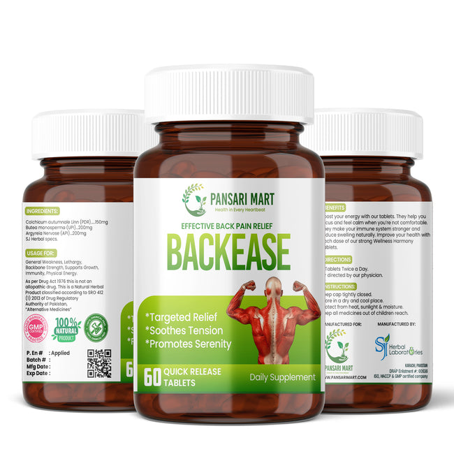 Backease Supplement | Herbal Support for Healthy Back Comfort (60 Tablets) Hover Image